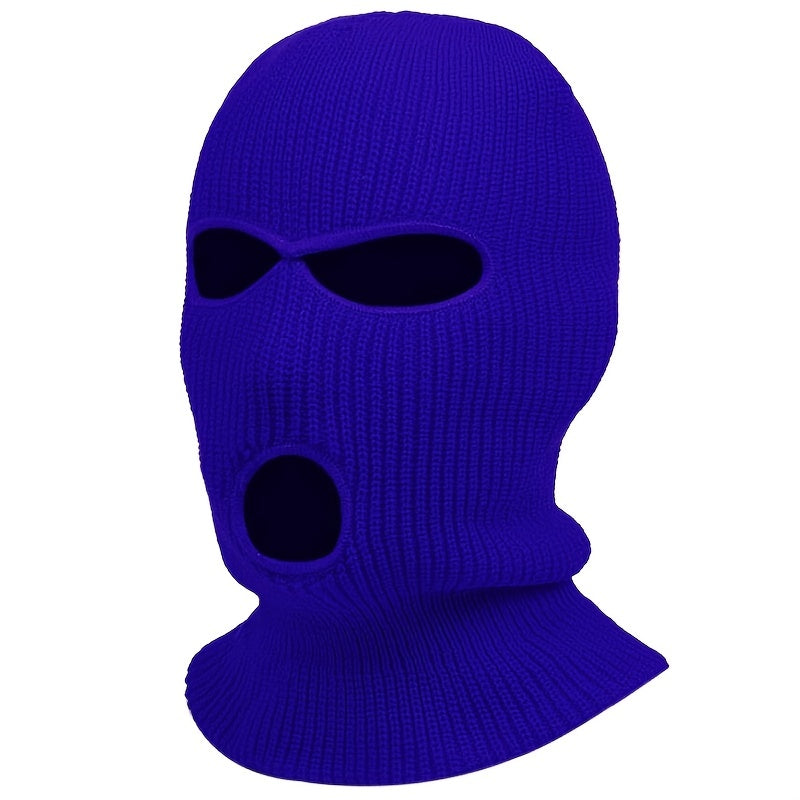 3-Hole Knitting Ski Mask for Cold Weather - Winter Head Cover to Keep You Warm and Protected While Riding