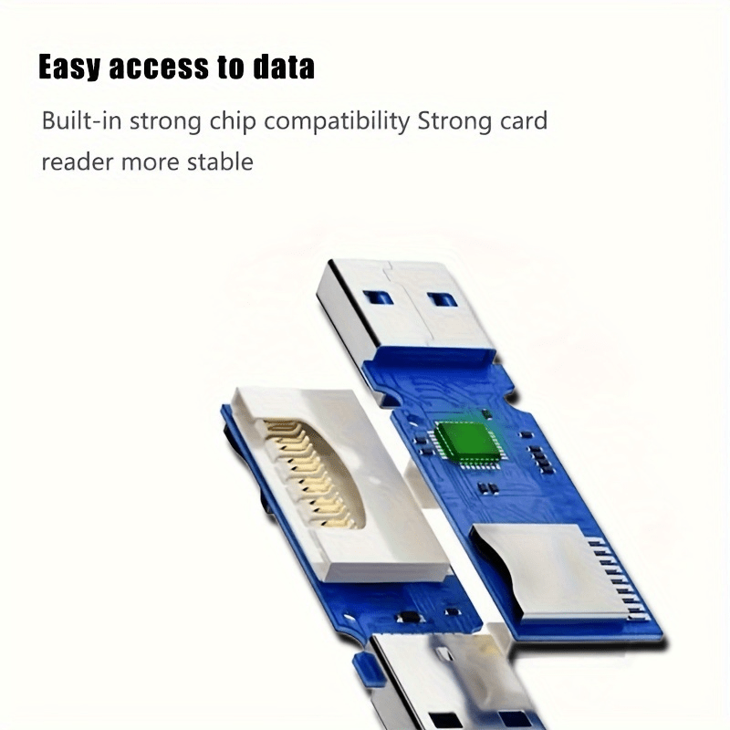 One USB 2.0 Mini SD card reader for high-speed data transfer, plug-and-play for cameras, no battery needed. Ideal for transferring photos.