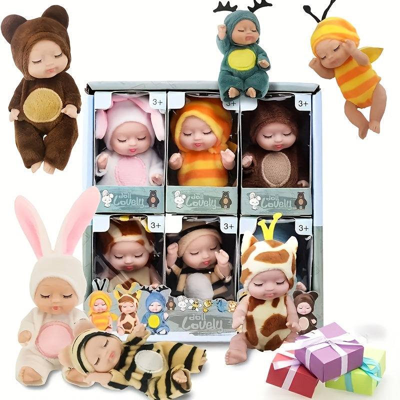 6pc Fairy Princess Doll Set includes 10.92cm Cute Animal Youngsters Dolls in Gift Box - Ideal for Birthdays, Holidays & Easter