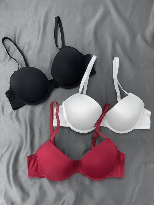 Women's shapewear bra set with shaping and gathering.