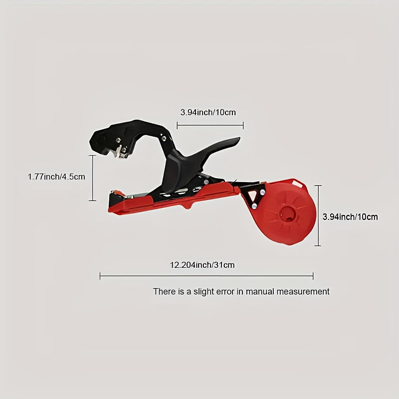 Durable lightweight gardening tool with adjustable blade for efficient plant support and automatic binding of grape and tomato vines.