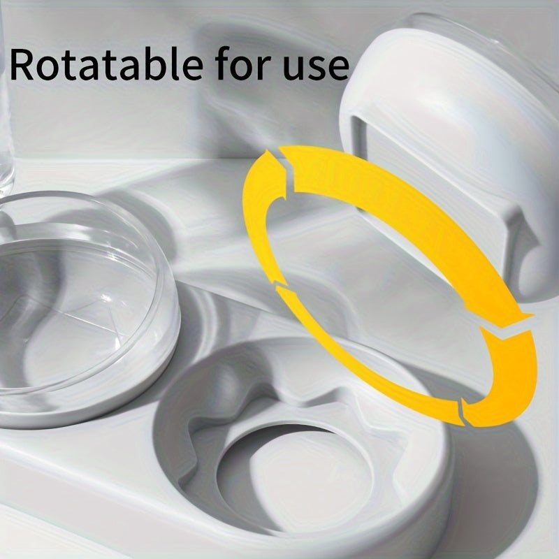 Dog basin with three antitip snail bowls for food and water, suitable for cats.