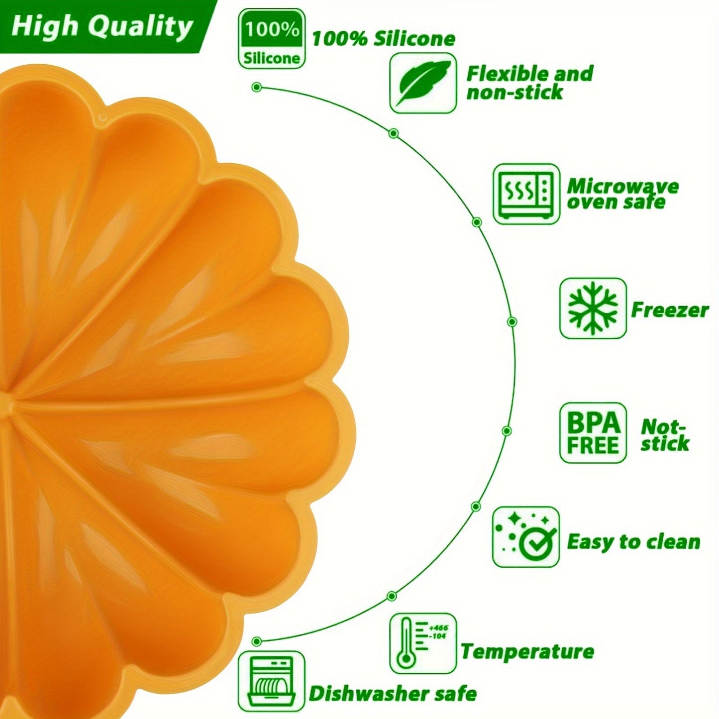 Large pumpkin-shaped non-stick food grade silicone mold for baking, perfect for gelatin, bread, jelly, and chiffon. Soft and easy to release. Diameter: 22.86 cm.