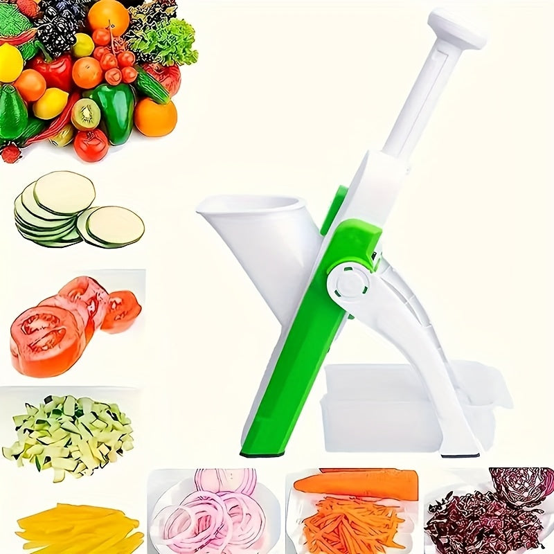 Cop Rose Manual Mandoline Slicer with Stainless Steel Blade - Versatile vegetable chopper for home kitchen use, no power needed. Easy to clean and includes potato dicer, French fry cutter