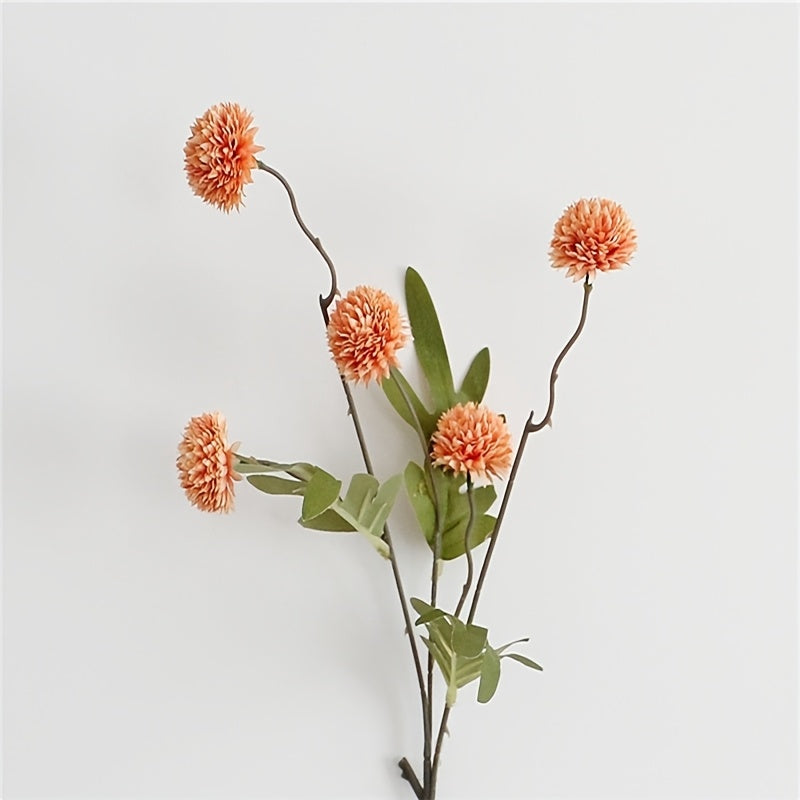 Simulated European-style dandelion decoration with artificial flowers in various styles.