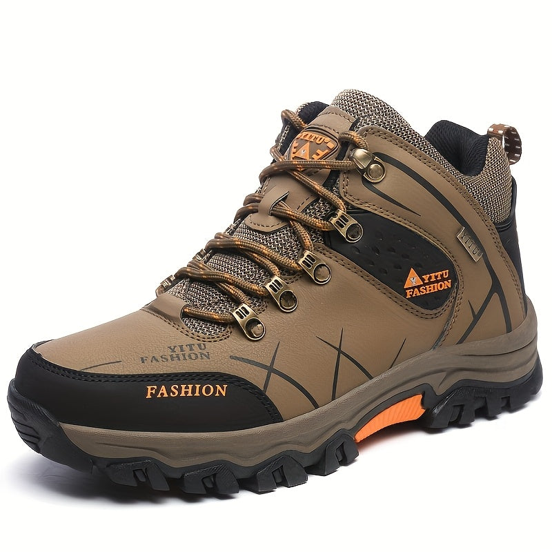 Men's Lace-up Boots, High Top Sneakers, Outdoor Hiking Shoes