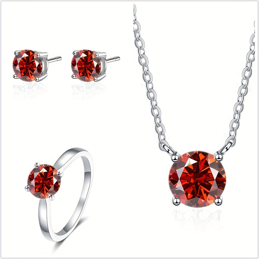 Indulge in the elegance of the GEMS LADY Luxury Moissanite Jewelry Set - Featuring a stunning 2ct Yellow Moissanite Necklace, Earrings & Ring crafted in 925 Sterling Silver, presented in a beautiful Gift Box. The perfect accessory for Weddings & Special