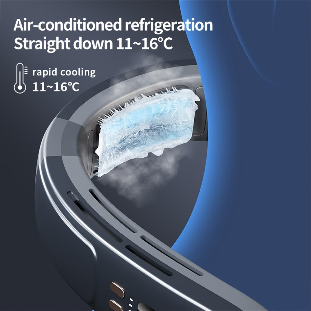 Мини-вентилятор на шею с классным дизайном, 1 шт., 4000 мАч, портативный носимый вентилятор, идеально подходящий для поддержания прохлады во время занятий спортом на открытом воздухе.
