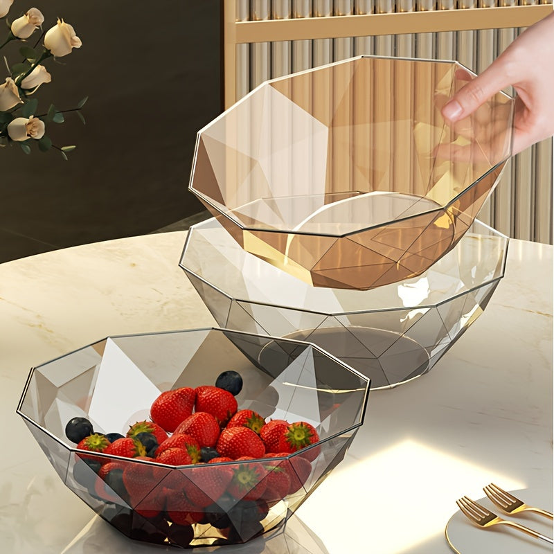 Two high-grade salad bowls/candy display plates, luxury fruit bowls for living room/coffee table. Creative modern snack plates/fruit plates and decorative fruit baskets.