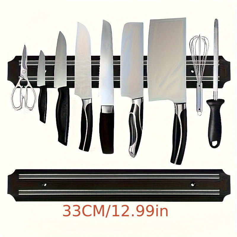 Durable Plastic Magnetic Knife Holder - Stylish Wall-Mounted Organizer for Knives, Scissors, and More - Ideal for Home and Restaurant Kitchen Storage.