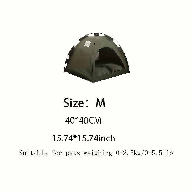 Portable cat tent made of all-season polyester, easy assembly, spacious and comfortable with ventilation and safety features for cats