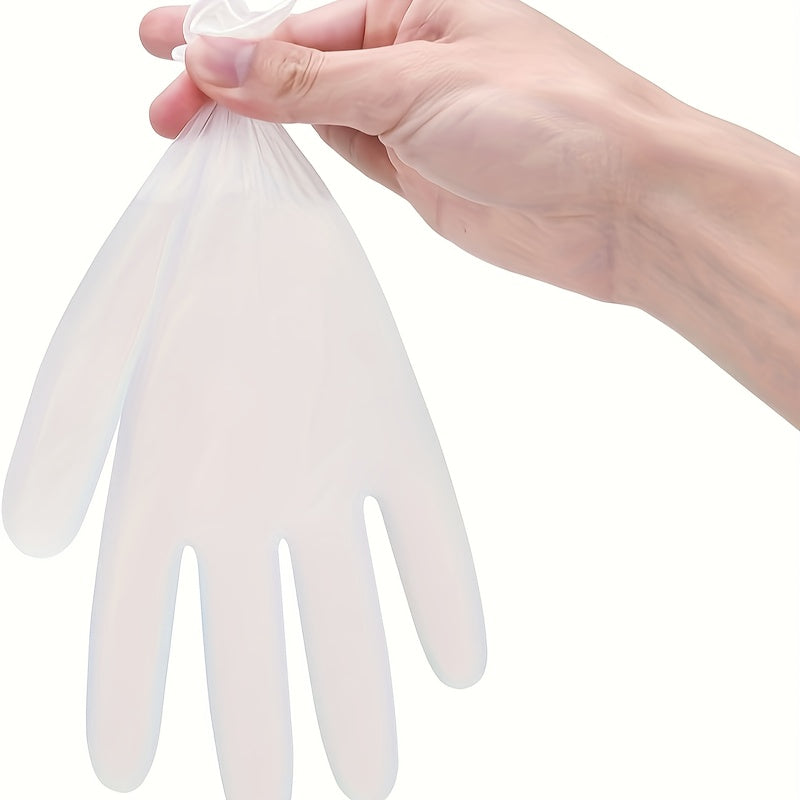 30/50/100 pieces of Disposable Transparent Vinyl Gloves without Powder for Household Cleaning, Waterproof and suitable for Kitchen, Food Processing, Tattooing, Hair Dyeing, Beauty and Hairdressing. Can be used as Cleaning Supplies or Household Small