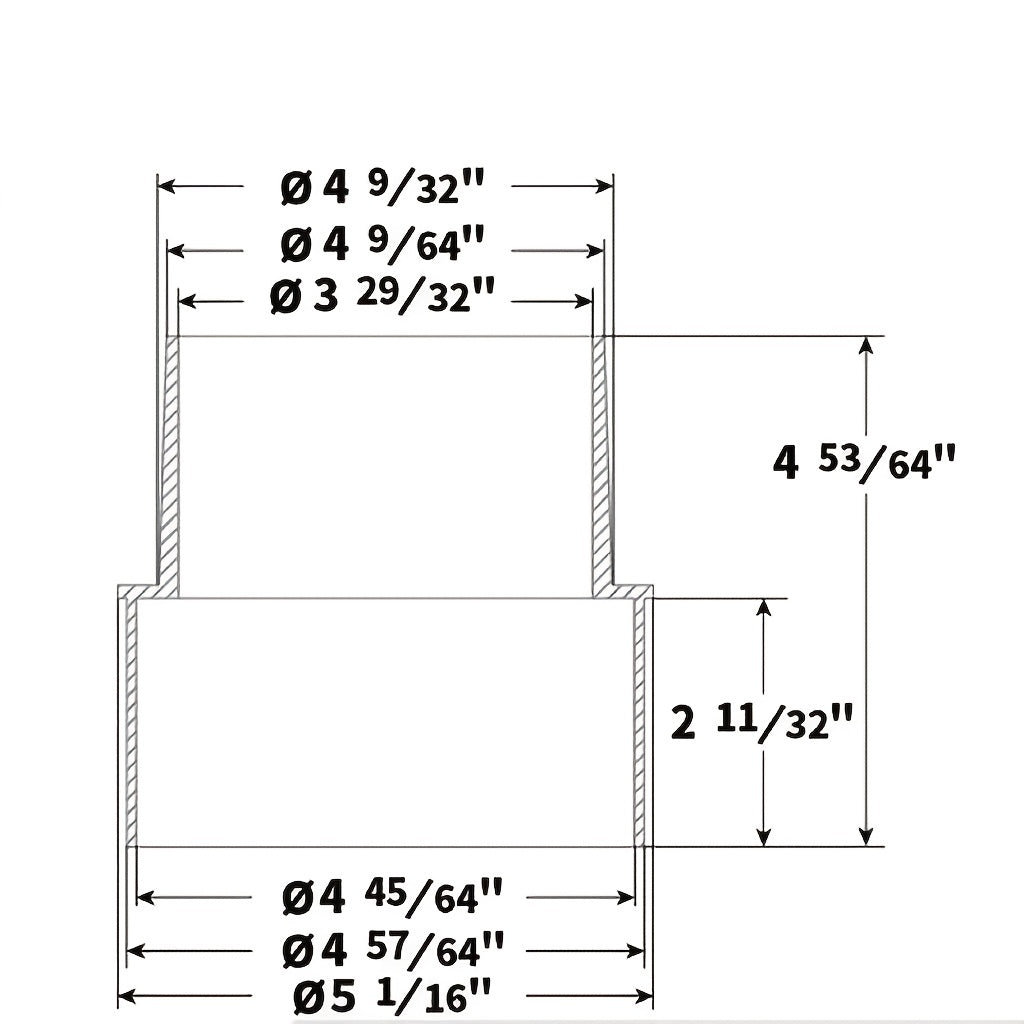 Plastic Material Reducer Dust Collector Accessory for POWERTEC 70170, 5-Inch to 4-Inch