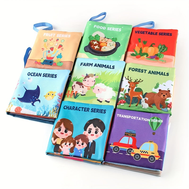 Set of 8 baby cloth books featuring animals, ideal for early education and makes a perfect holiday gift for little ones.