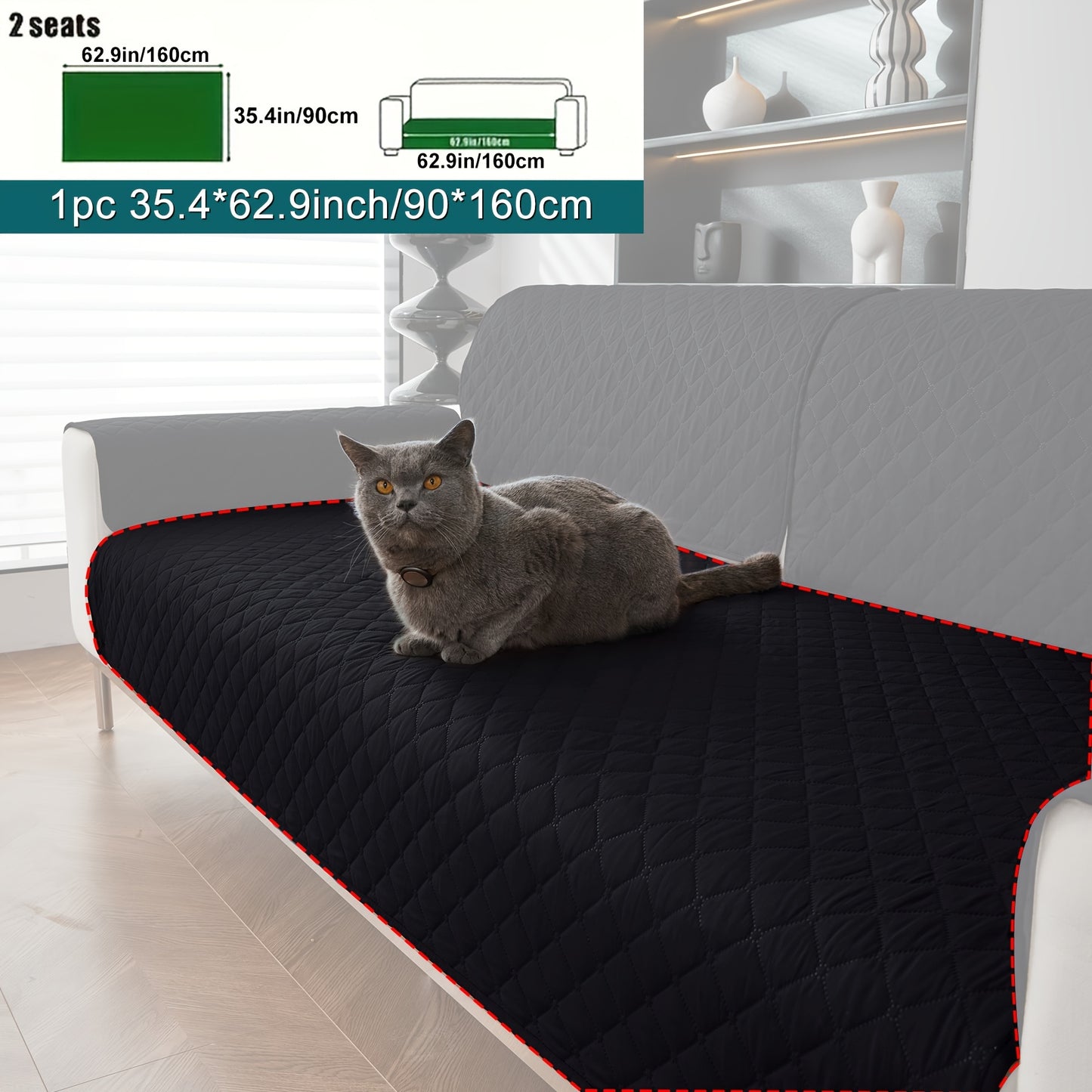 Anti-slip sofa cushion protective pad suitable for all types of sofas, machine washable.