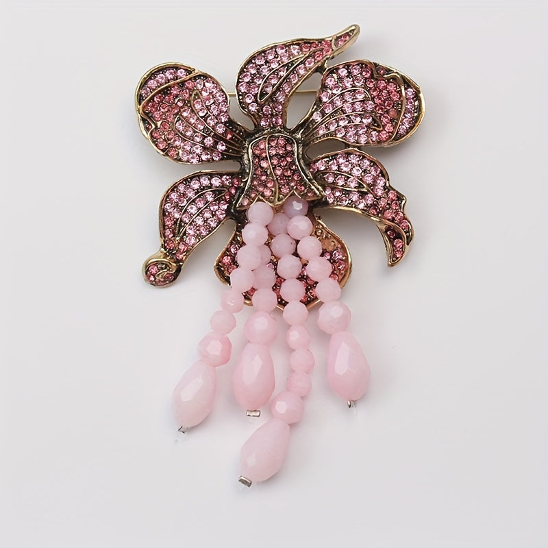 Antique Style Brooch Featuring Faux Pearl and Rhinestone, Perfect Vintage-Inspired Accessory for Women's Outfits