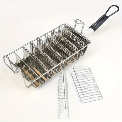 Taco lovers rejoice with the 8-slot stainless steel fryer basket specially designed for crispy shells. Fry multiple tortillas at once for a delicious batch of tacos.