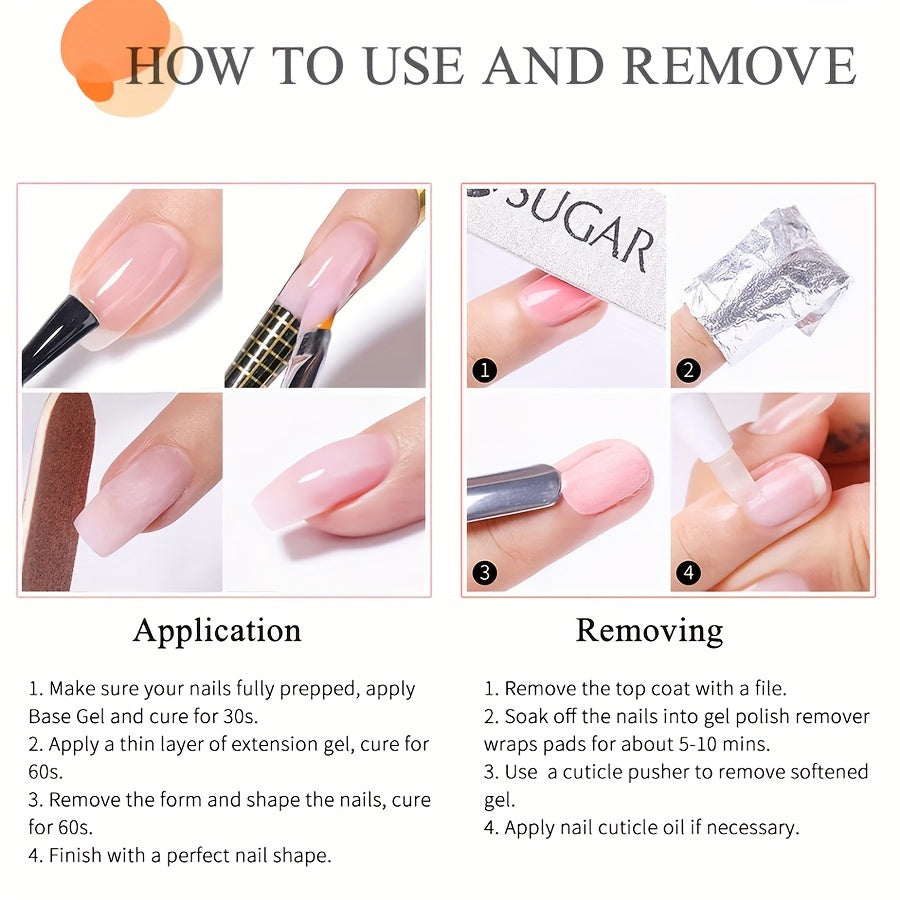 XEIYAI 150g Nail Phototherapy Polygel Gel offers pain-free construction and a glossy finish. The UV solid acrylic gel features a heart pattern and round shape, making it lightweight and