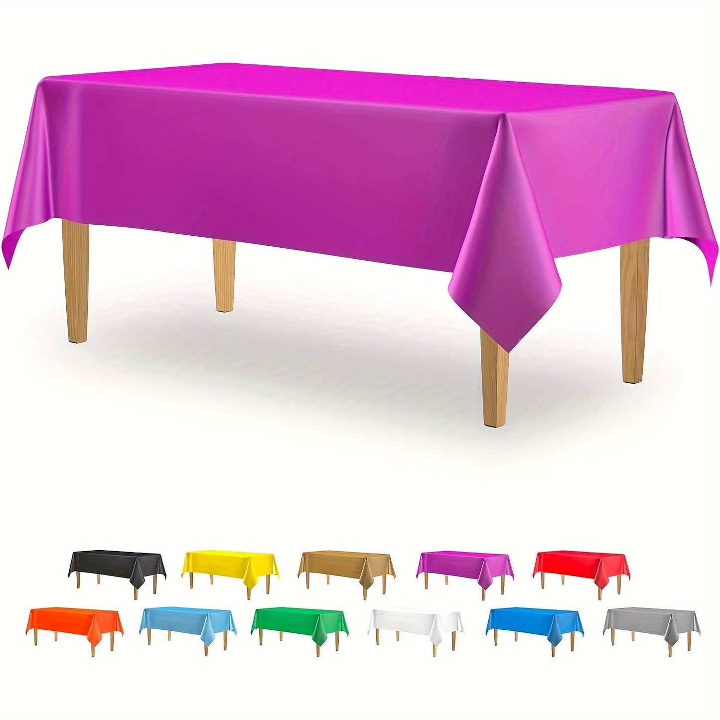 Essential for weddings and parties, this rectangular disposable plastic tablecloth is made of durable PEVA material. Measuring 137.16x274.32cm, it is waterproof and suitable for a variety of occasions, including birthdays, celebrations, and even bathroom