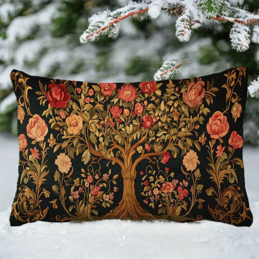 Bring a touch of nature into your home with our Tree of Life decorative pillow cover. Made from soft velvet, this 50.8x30.48cm cover features a convenient zip closure and is machine washable for easy care. Perfect for adding a cozy touch to your living