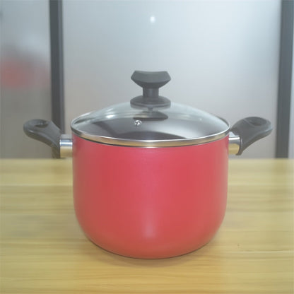 8-Piece Aluminum Cookware Set with Non-Stick Coating - Featuring a 24cm Fry Pan, 24cm Casserole Dish with Lid, 20cm Casserole Dish with Lid, 18cm Saucepan with Lid, and Nylon Turner