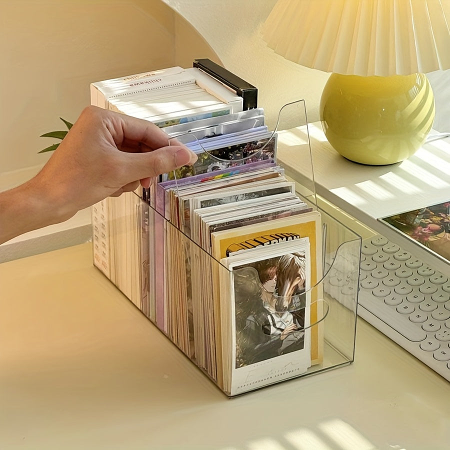 Clear acrylic CD storage organizer for DVDs and CDs, shelves in different sizes, wood-free, great for displaying albums and memorabilia in home entertainment.