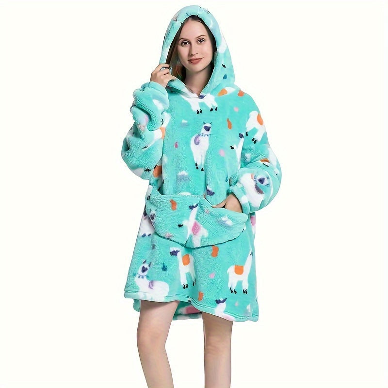 Hooded Lazy Blanket Sweatshirt: Stay Cozy Indoors or Outdoors with this Wearable Fleece Robe