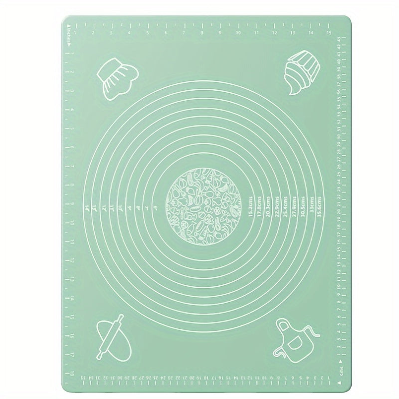 Get your hands on the 1pc Premium Silicone Kneading Mat, measuring 50.04 x 40.13cm. This mat is BPA-free, non-stick, and odor-free, featuring thick double durability for all your baking needs. Perfect for table baking, pizza, cake, and pastry dough, this