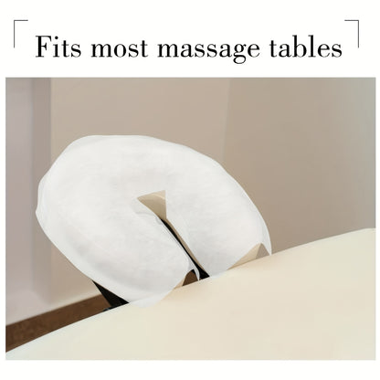 200 Soft Non-Woven Disposable Face Cradle Covers for Massage Tables & Chairs - Ideal for Spa Facial Rest, White