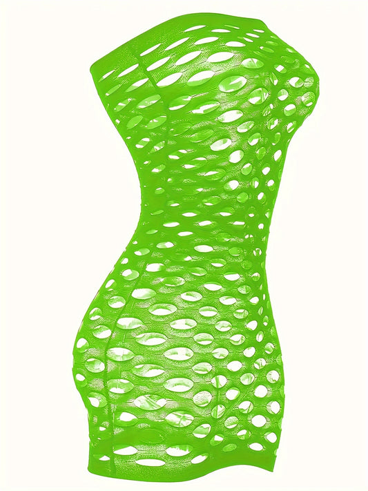 Sensual fishnet bodycon tube dress for women.