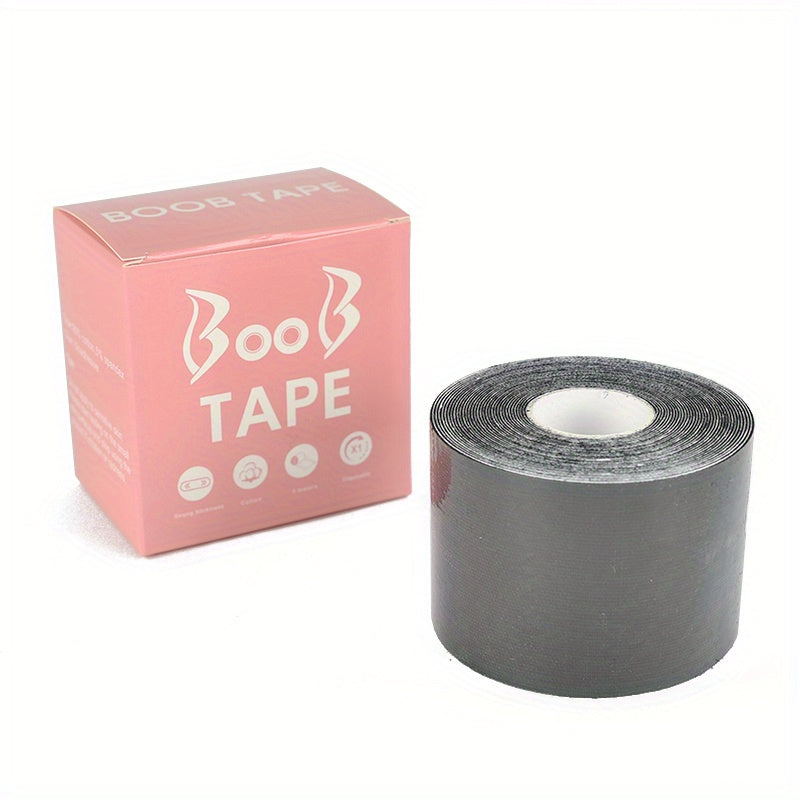 Breathable adhesive tape lifts and supports breasts discreetly for strapless dresses and lingerie.