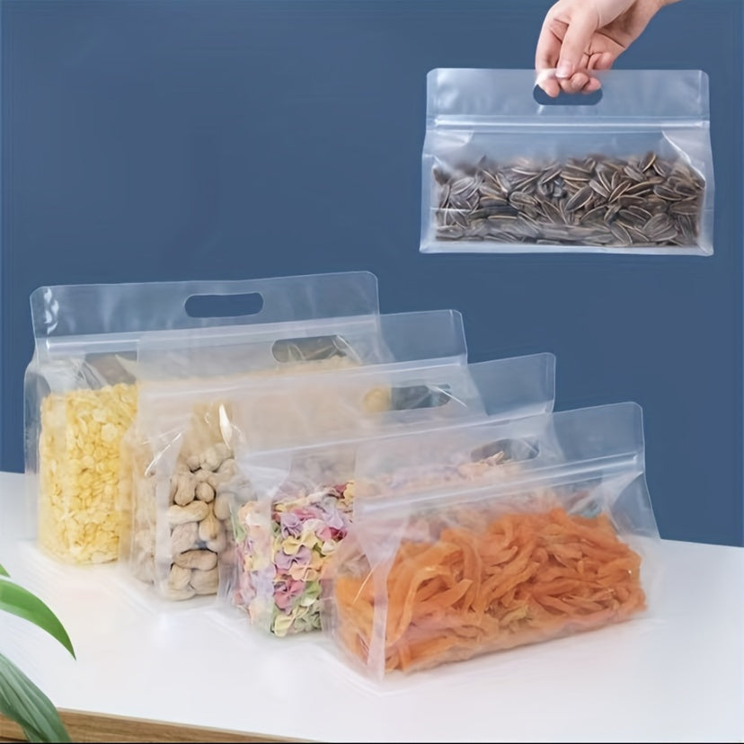 Reusable Silicone Leakproof Food Storage Bags - Set of 5 for Nuts, Grains, Vegetables, Fruits, and Snacks. Perfect for Organizing in the Kitchen or Travel.