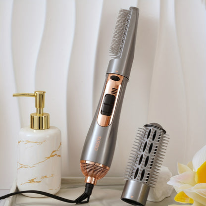 CRASTS Professional Hair Dryer Brush Comb Set, 800W Dual-Function Heat Styling Tool with Replacement Brush Heads. European Standard Plug, 220V Plug Powered. Ideal for Straightening and