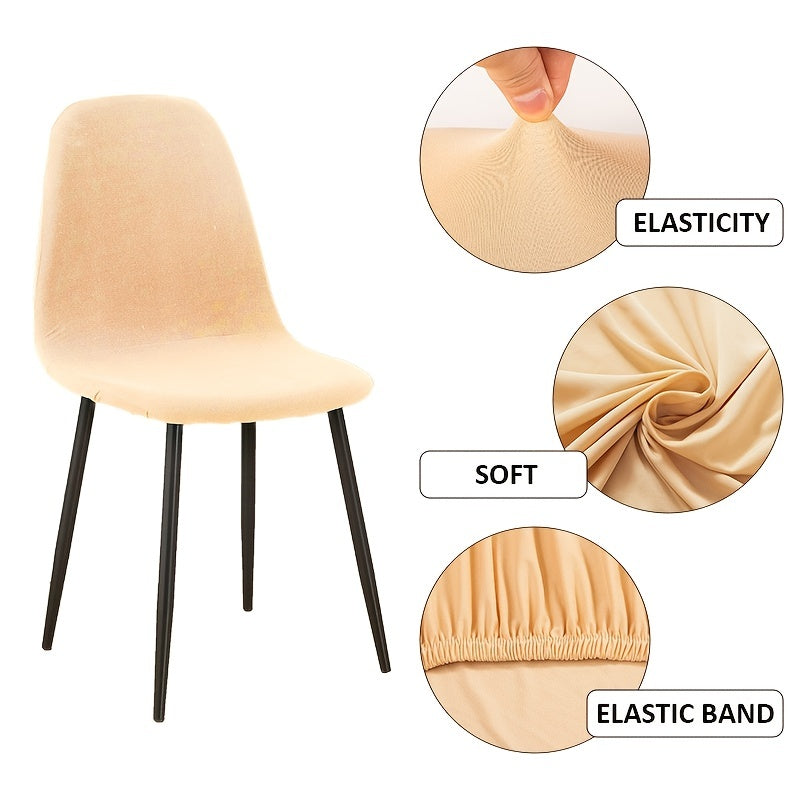 Durable stretch chair cover protects furniture and adds style to any room with 1pc milk shell design.