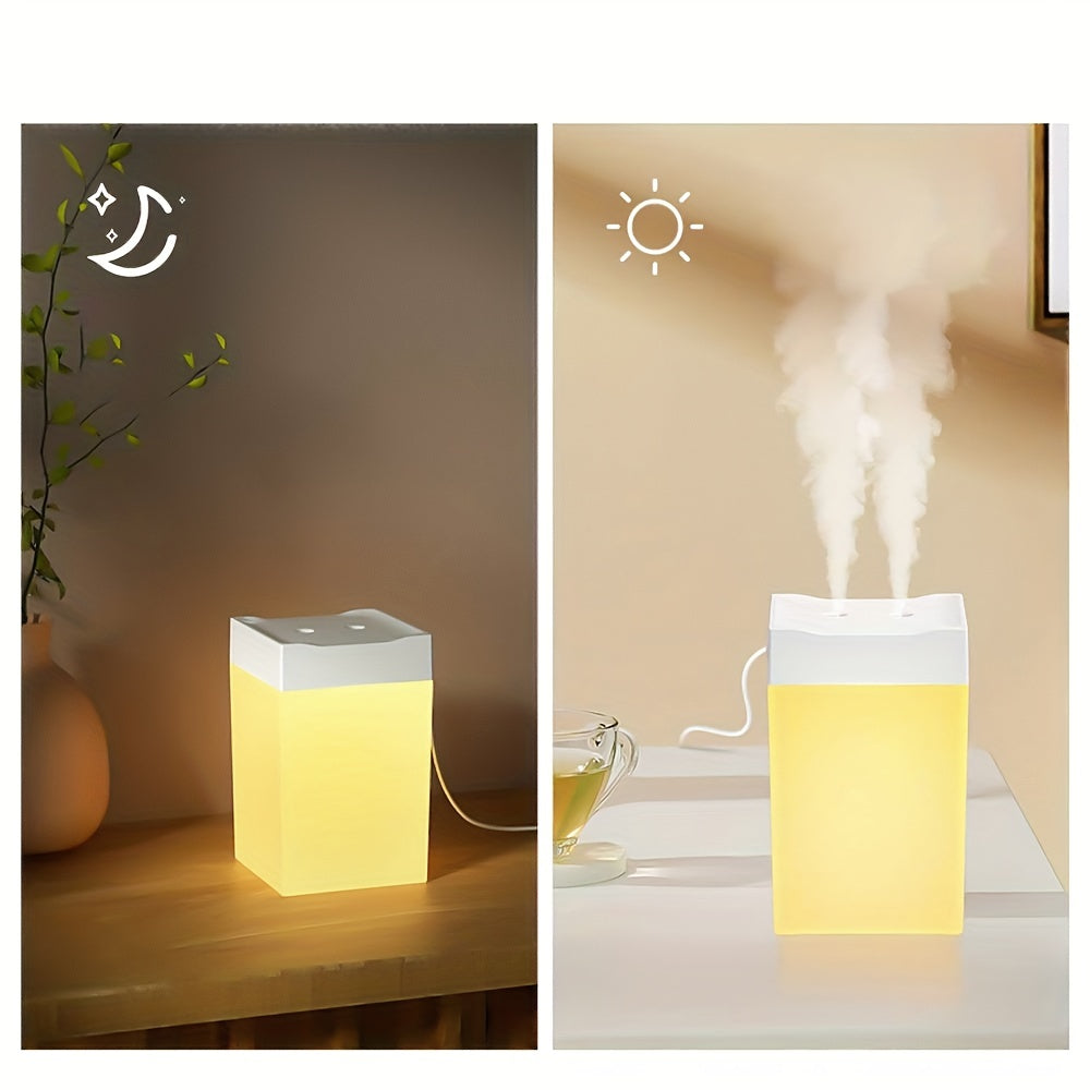 Modern Ultrasonic Mini Aromatherapy Diffuser with LED Night Lamp, USB Powered, for Bedroom or Tabletop, Button Control.