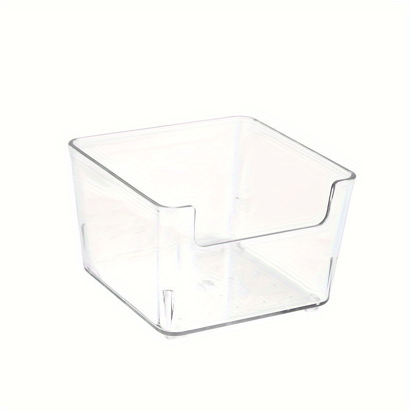 Two sizes of transparent acrylic drawer storage boxes available for organizing stationery in student dormitories.