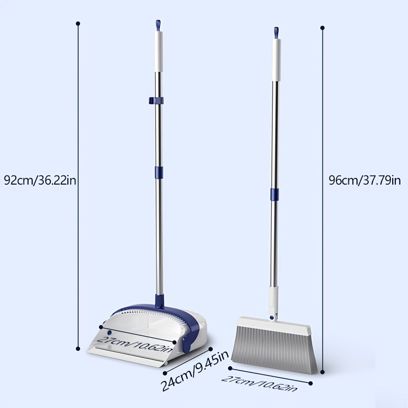 All-in-One Home Cleaning Set: Includes Long-Handle Broom & Dustpan Set with Rotating Design and Built-In Comb - Ideal for Removing Dust, Pet Hair & Small Debris in Living Spaces, Kitchens, Offices, and More. Great for Back to School or Keeping Your Space