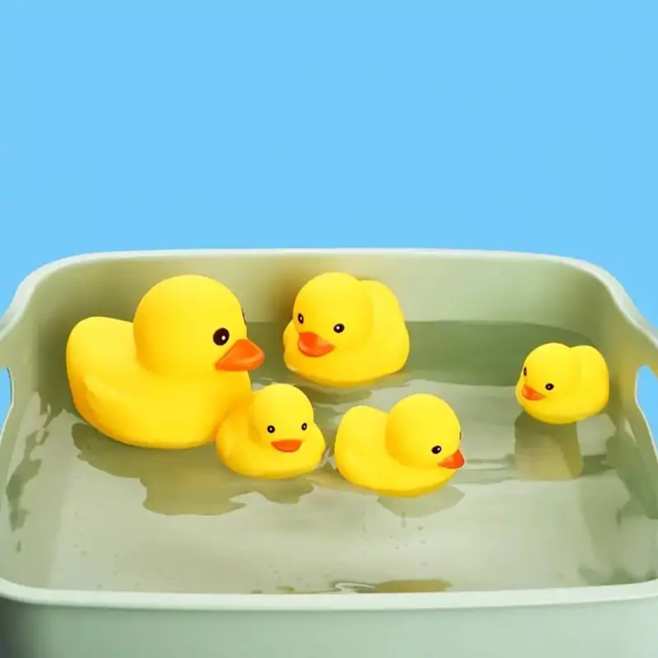 A set of 6 Bathroom Pool Ducks for Bathtime and Play in the Shower