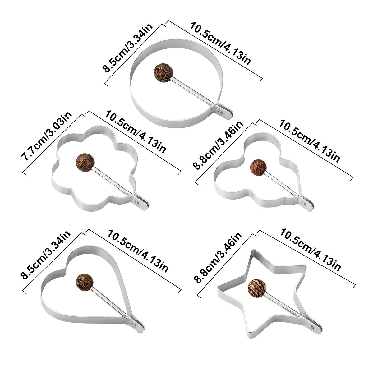 Надежный кухонный инструмент для готовки - набор яичных колец из нержавеющей стали, включает формы в виде сердца и звезды для жарки яиц и блинов, многофункциональный
