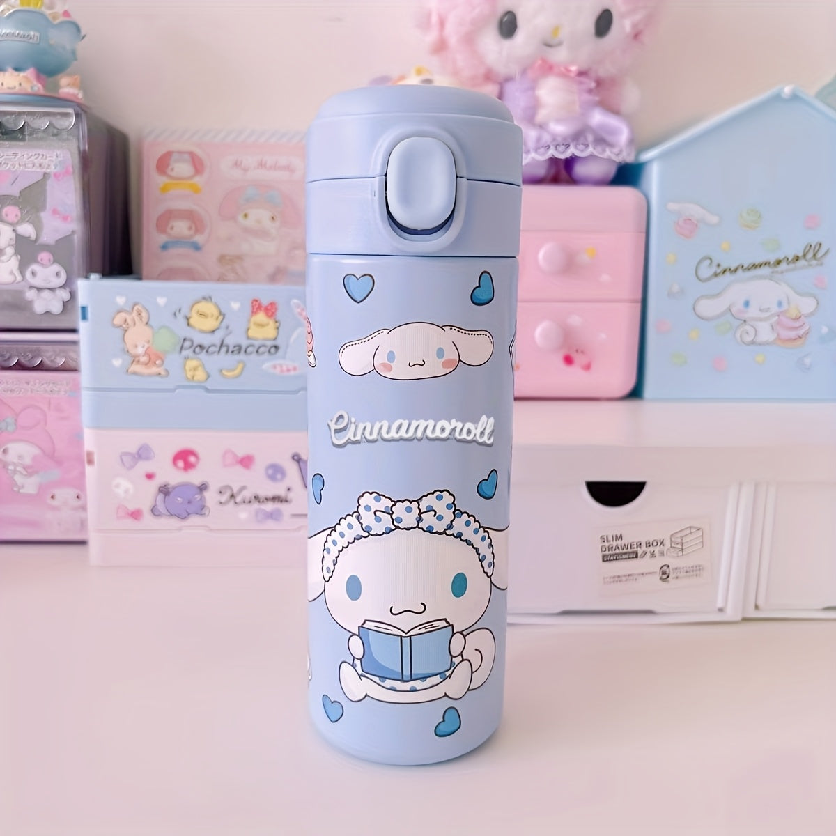 Бутылка для воды из нержавеющей стали от Sanrio с дизайнами Hello Kitty, Kuromi, My Melody и Cinnamoroll — отличный подарок для друзей, праздников, особых случаев и к началу учебного года — идеально подходит для студентов