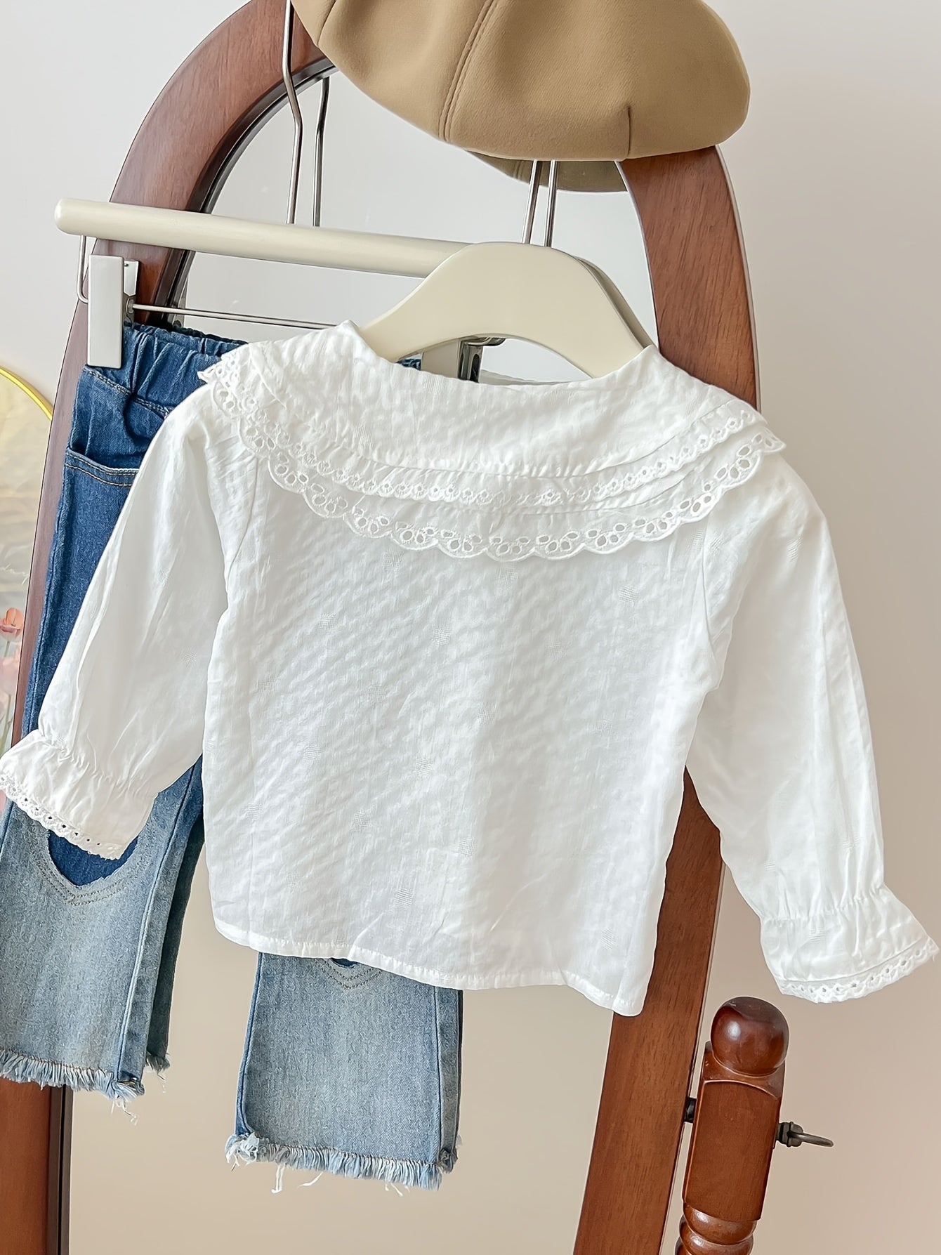 Chic girls long sleeve shirt for spring and fall