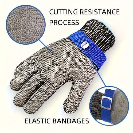 Strong Metal Mesh Gloves for Kitchen and Food Preparation - Latex-Free, Not Waterproof but Cut-Resistant for Household Cleaning Necessities