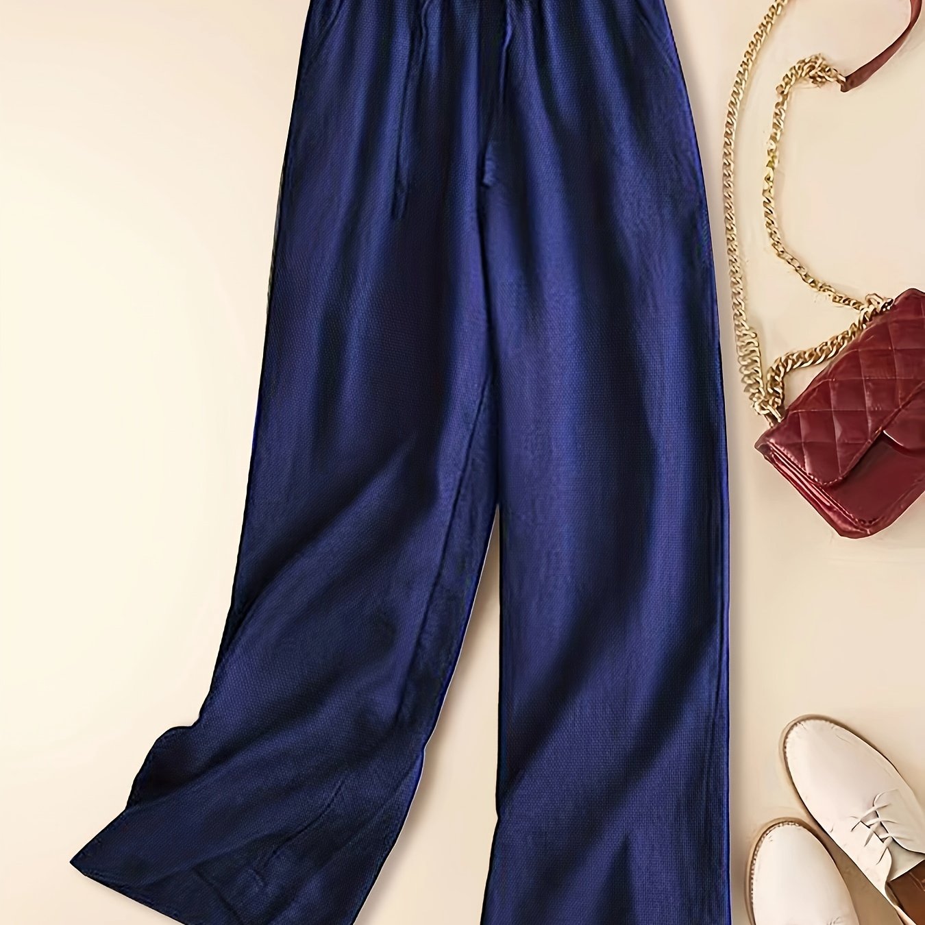 Drawstring wide leg pants for women, perfect for spring and summer casual wear.