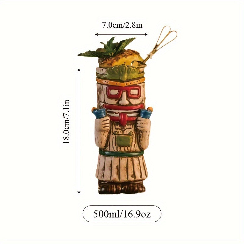 1pc Hawaiian Tiki Cocktail Mug for Bars, Clubs, Restaurants, or Home Use