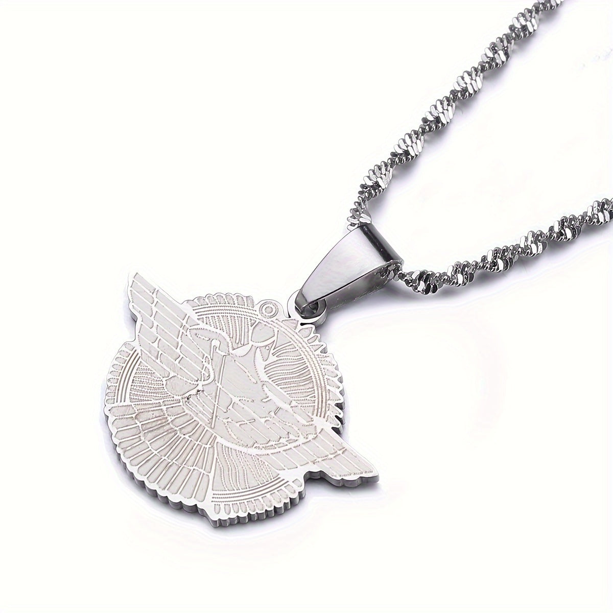 Get your hands on the stunning Ashur Pendant Necklace. Featuring a beautiful Assyrian Symbol Design in either a golden or silvery finish, this necklace is perfect for both everyday wear and special occasions. Made from durable stainless steel, this