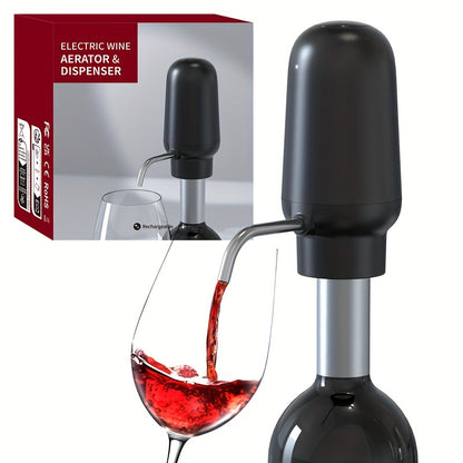 1pc Electric Wine Pourer and Decanter, versatile for pouring olive oil and wine, doubles as a portable water bottle pump and automatic drinking fountain for the kitchen.