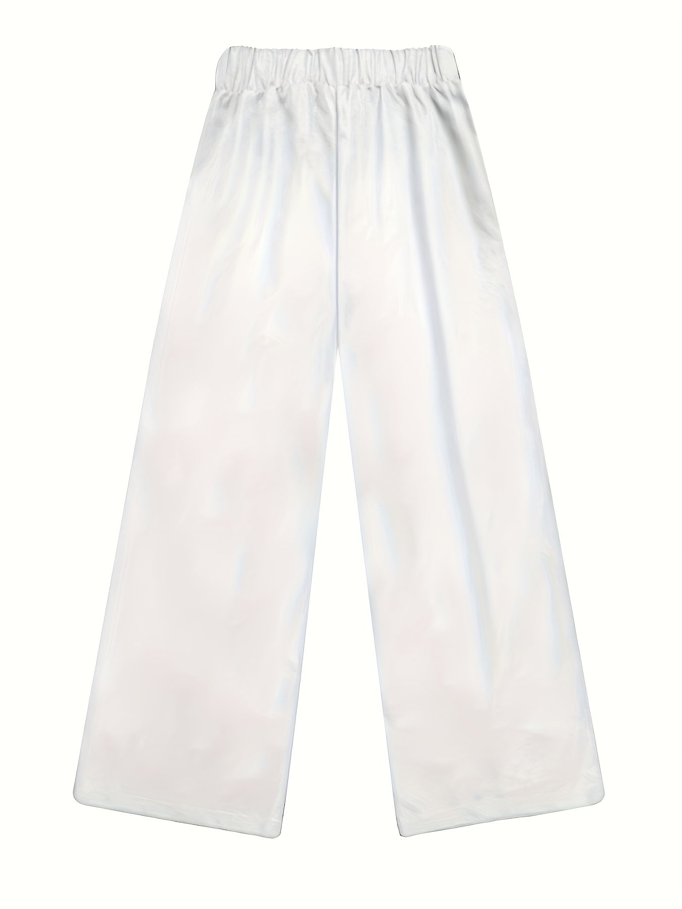 Woven's Wide Leg Pants with Zipper Fly, Contrast Waist Belt, Side Pockets.