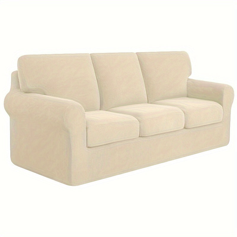 3/5/7/9 piece Stretch Sofa Slipcover Sets for couches, backrests, and cushion covers. Furniture protector collection for home decor in bedrooms, offices, and living rooms.