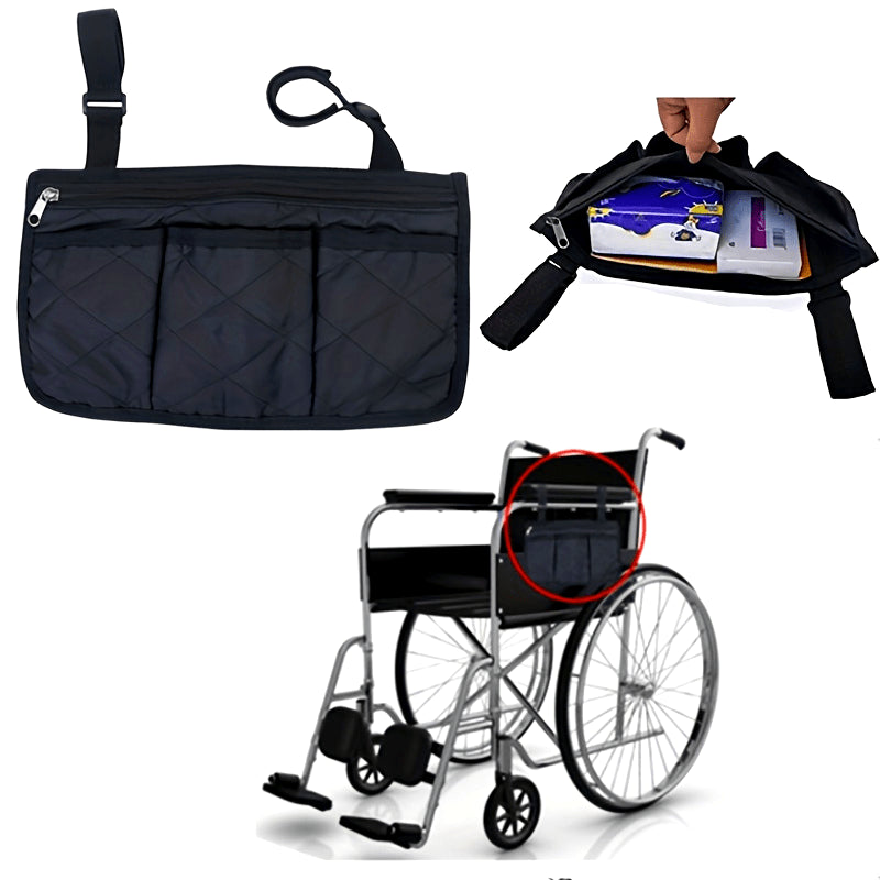 Enhance Your Wheelchair with a Versatile Armrest Hanging Storage Bag - Spacious and Easy to Carry!