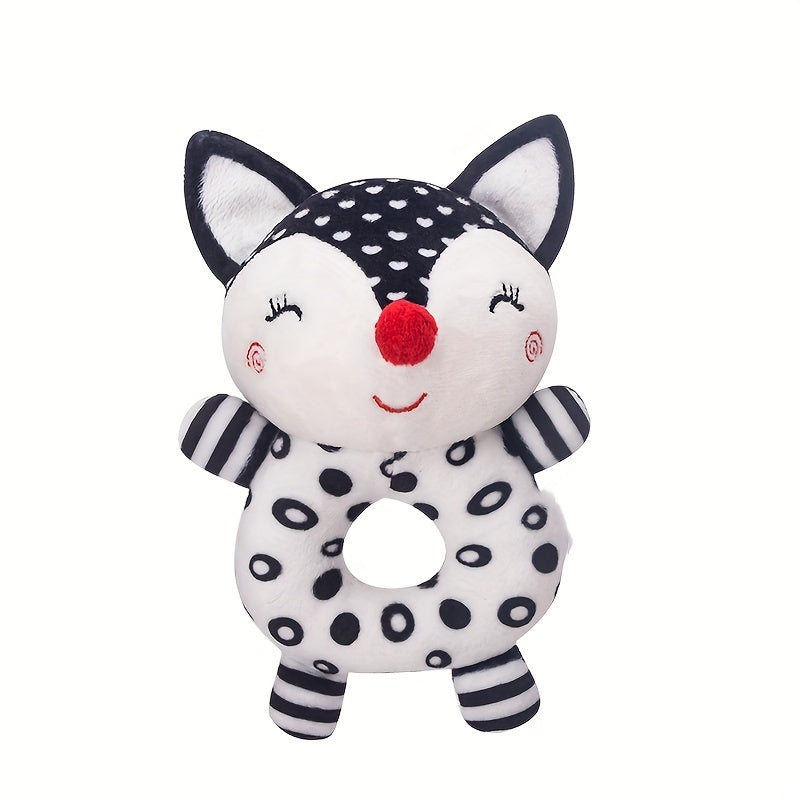 Toy gift for holidays and birthdays: Adorable plush toy with hand grasp rattle, perfect for grip training.